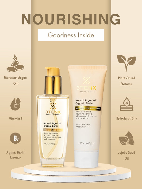 NOURISHING HAIR SERUM & HYDRATING FRIZZ FIXER CREAM COMBO