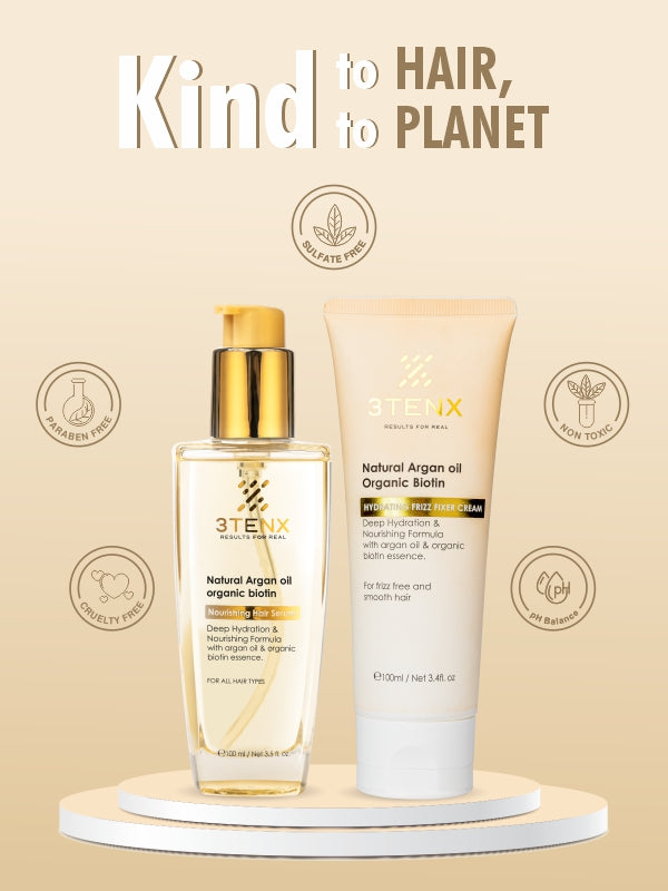 NOURISHING HAIR SERUM & HYDRATING FRIZZ FIXER CREAM COMBO