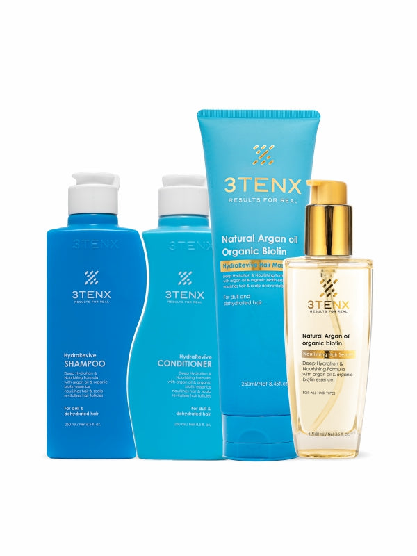 3TENX HydraRevíve Shampoo, Conditioner, Hair Mask & Hair Serum Combo