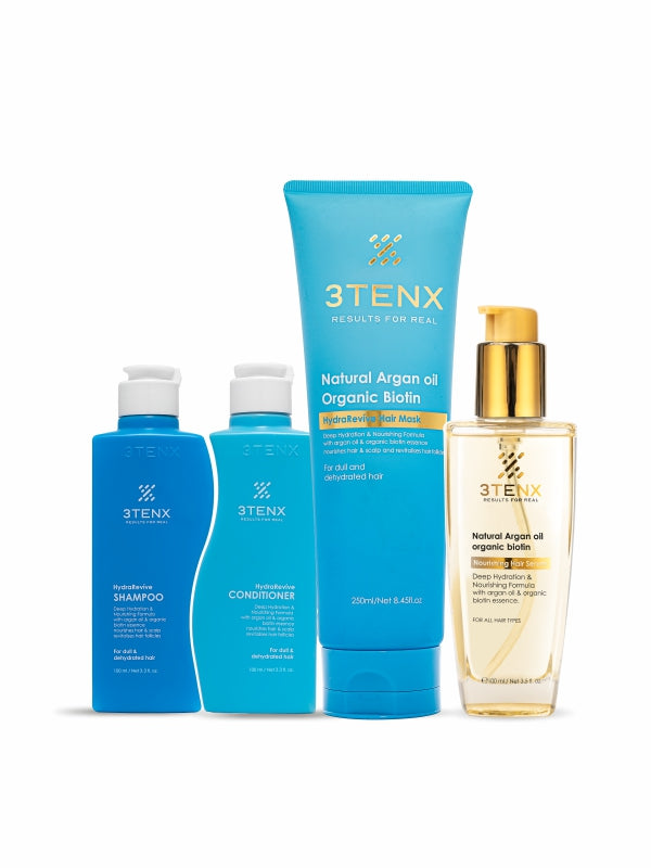 3TENX HydraRevíve Shampoo, Conditioner, Hair Mask & Hair Serum Combo