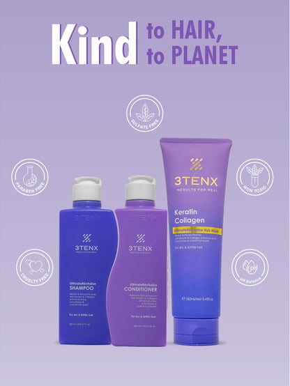 3TENX UltimateRèvitalize Shampoo, Conditioner & Hair Mask Combo