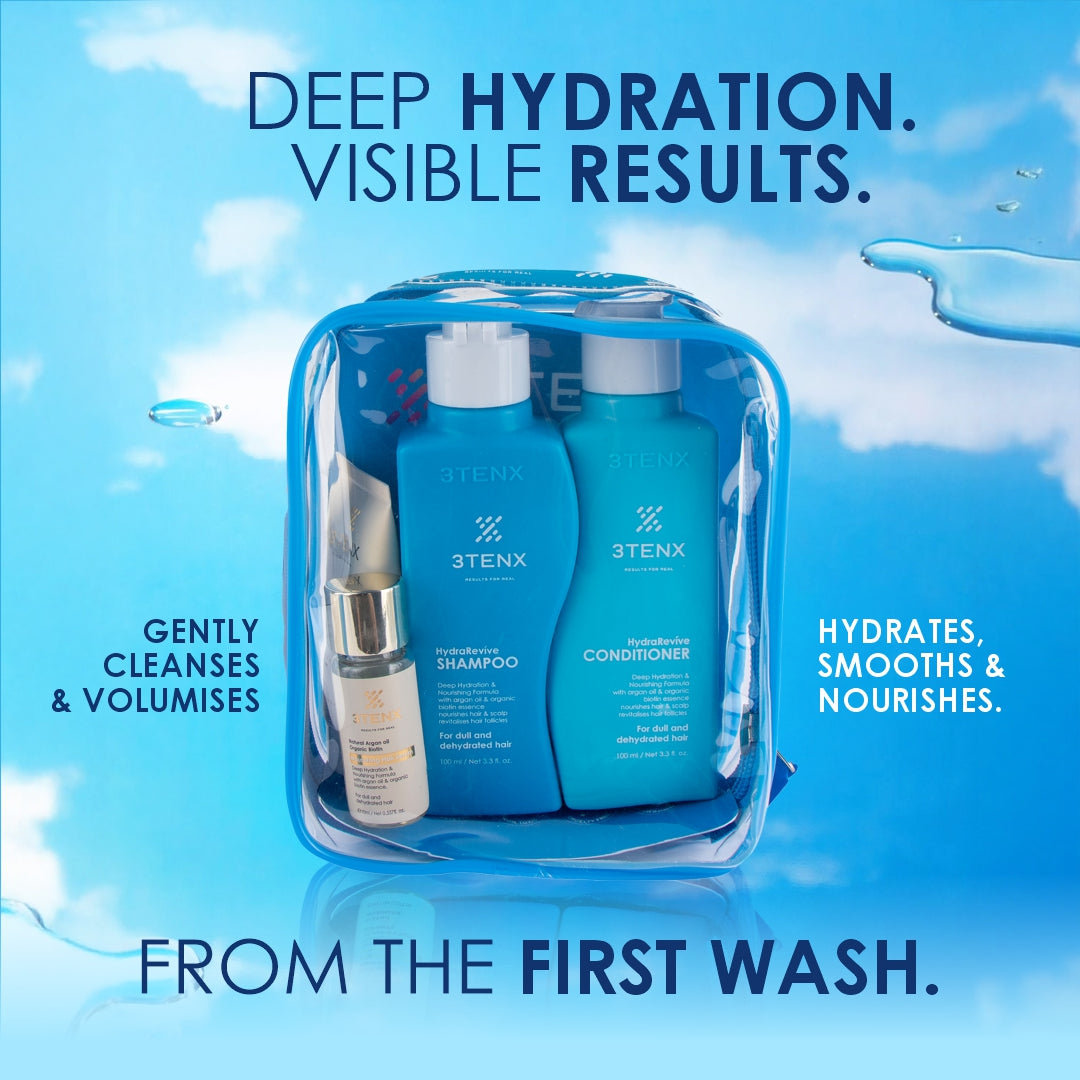 THE EVERYDAY HYDRATION DUO WITH CHIC TRAVEL POUCH
