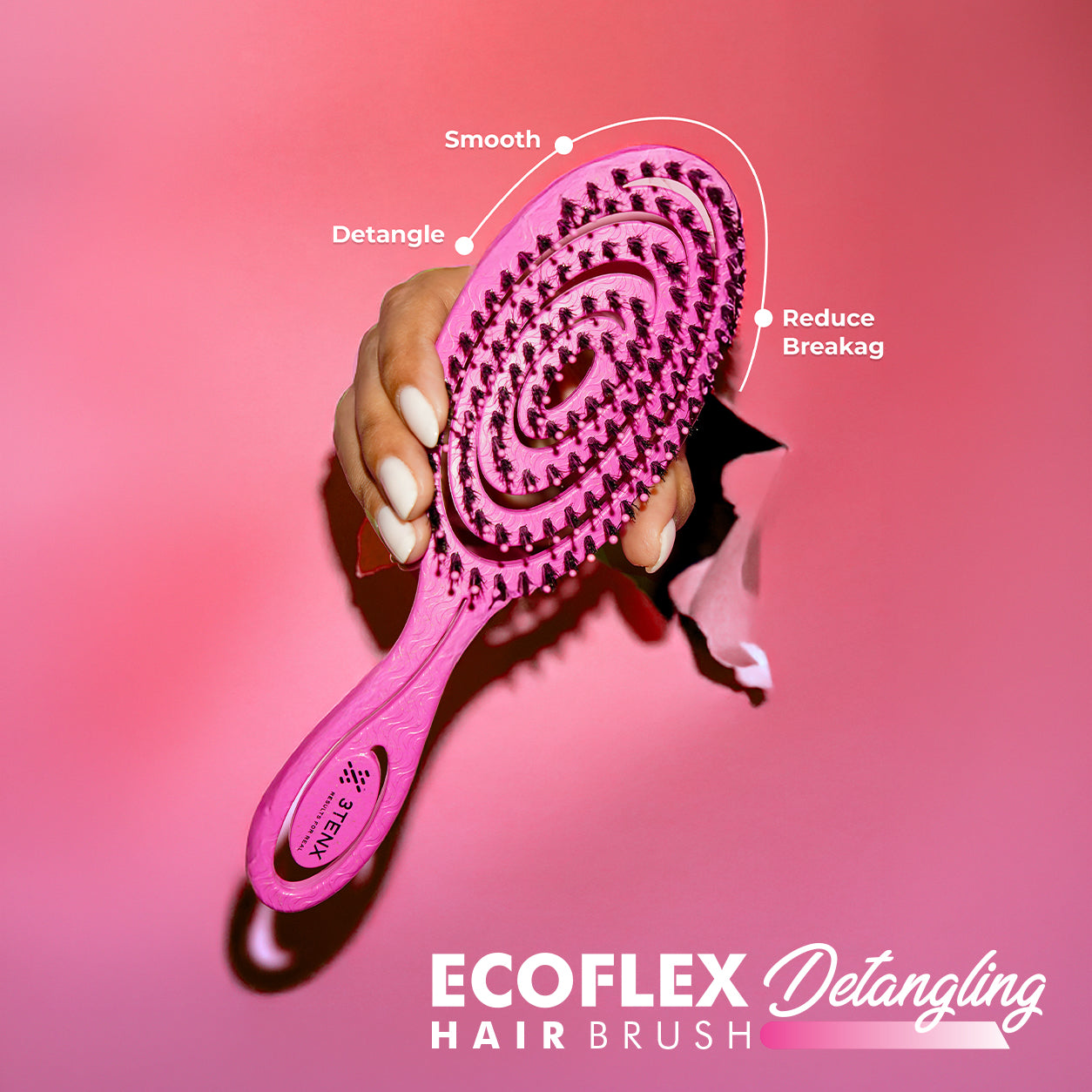 ECOFLEX DETANGLING HAIR BRUSH PINK