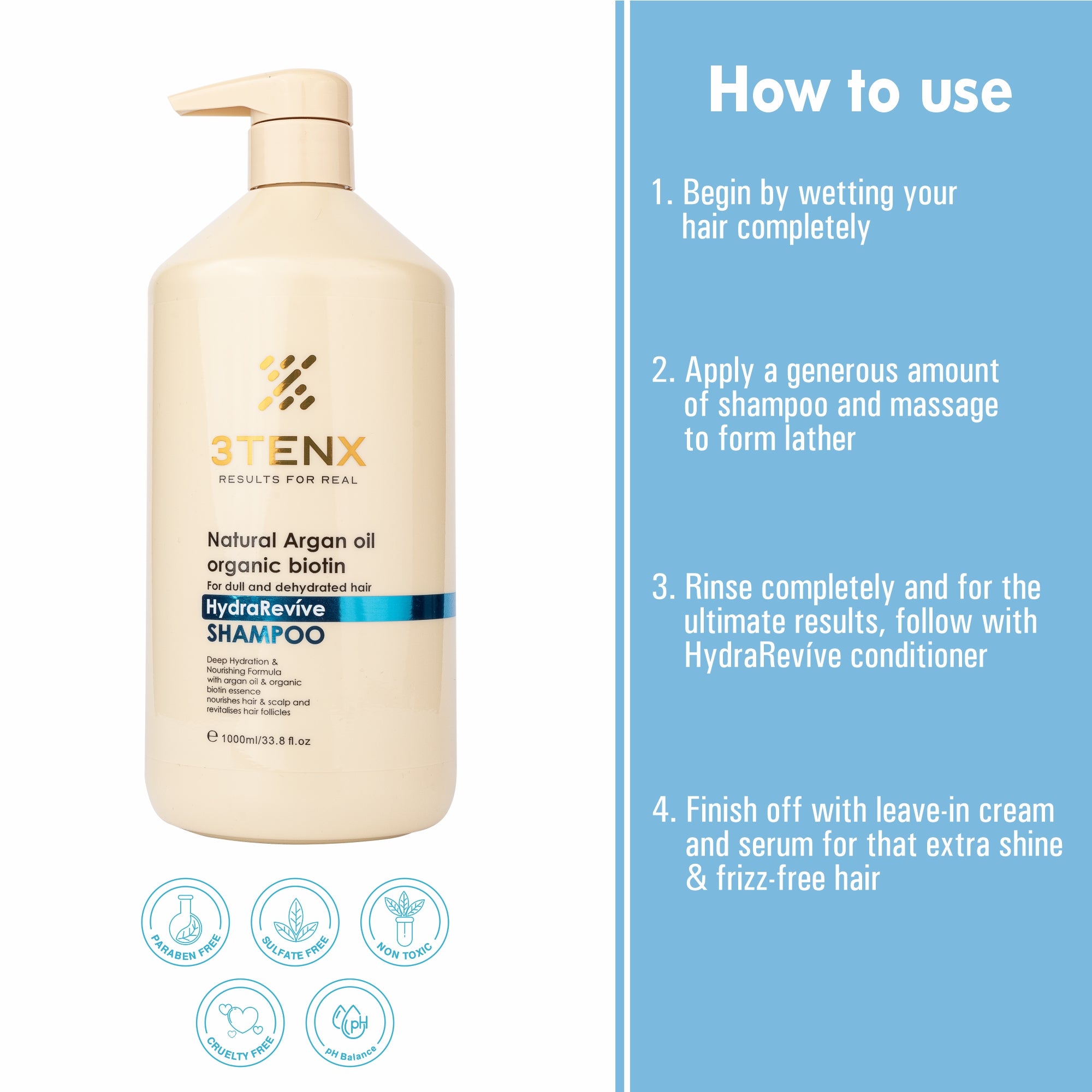 3TENX HydraRevíve Shampoo (1000ml)