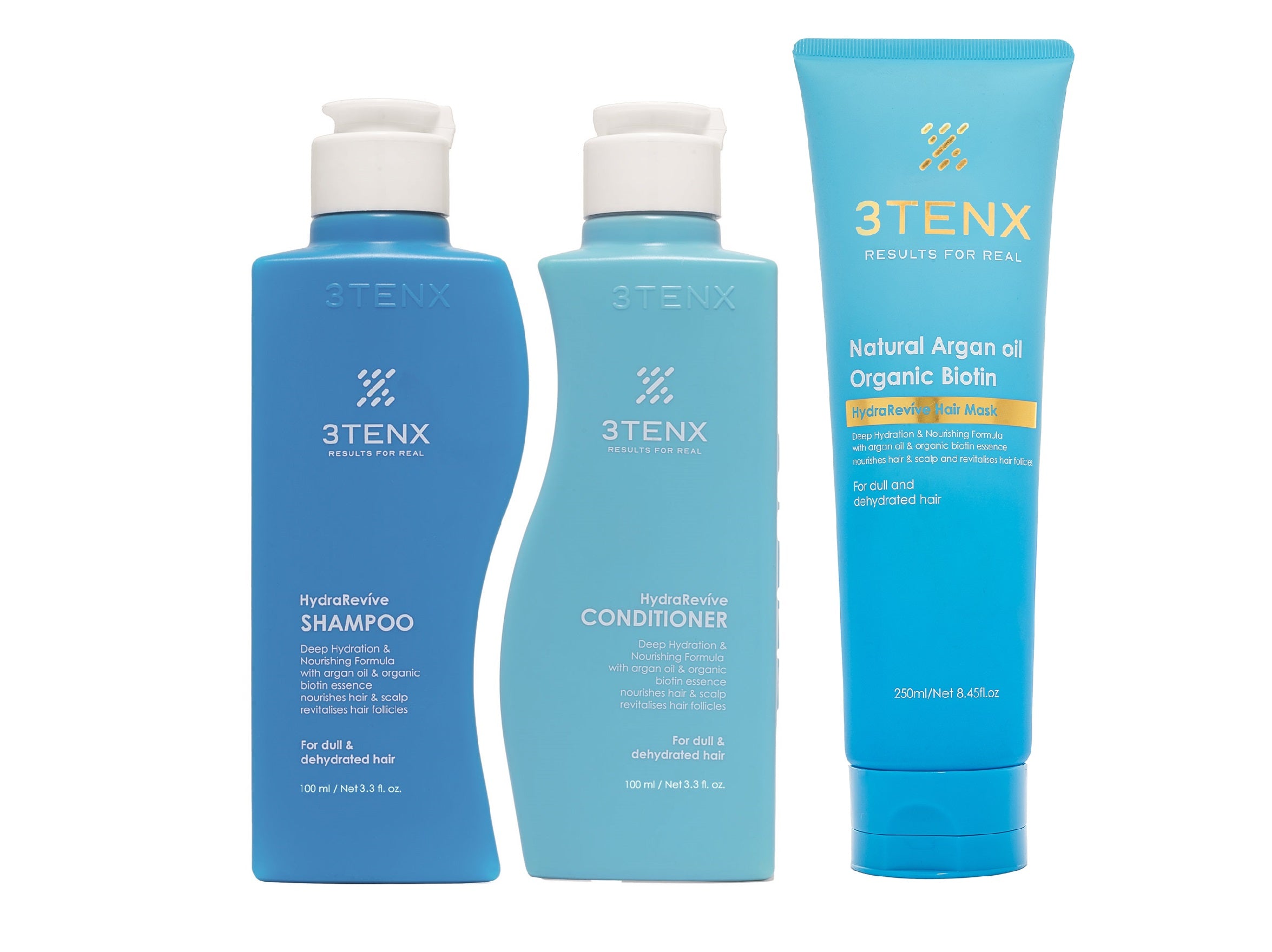 3TENX HydraRevíve Shampoo 100ml, Conditioner 100ml & Hair Mask combo